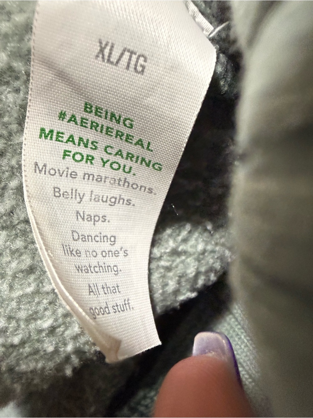 Aerie 1/2 Snap-Front Sage Green Oversized Crop Slouch Sweatshirt Sz XL - Picture 5 of 9